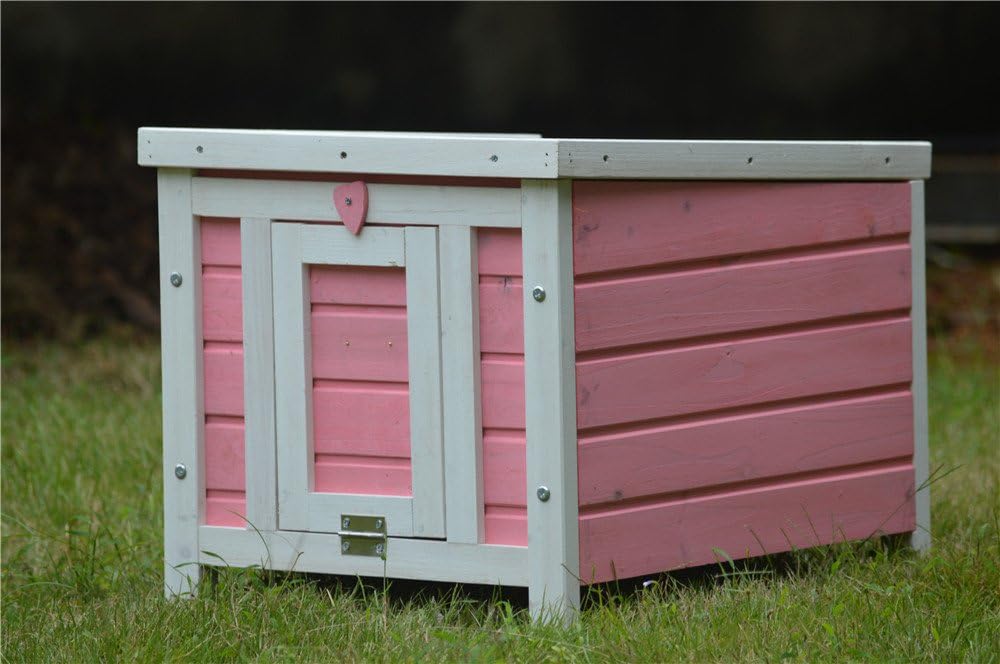 Bunny Business Cat/Puppy/Rabbit/Guinea Pig Wooden Hide House, 51 x 44 x 42cm, Pink - Image 4