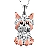 Feijiesi Yorkie/Pug/Maltese/Poodle/German Shepherd Necklace 925 Sterling Silver Dog Pendant Necklaces for Women Dog Jewelry Gifts for Women Dog Loves