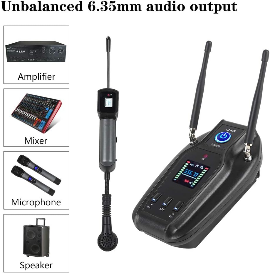XTUGA J-3 Professional True Diversity UHF Instrument Microphone Wireless Transmission System for Saxophone Transmitter Receiver 492ft Transmission Range,Plug and Play: Home Audio & Theater