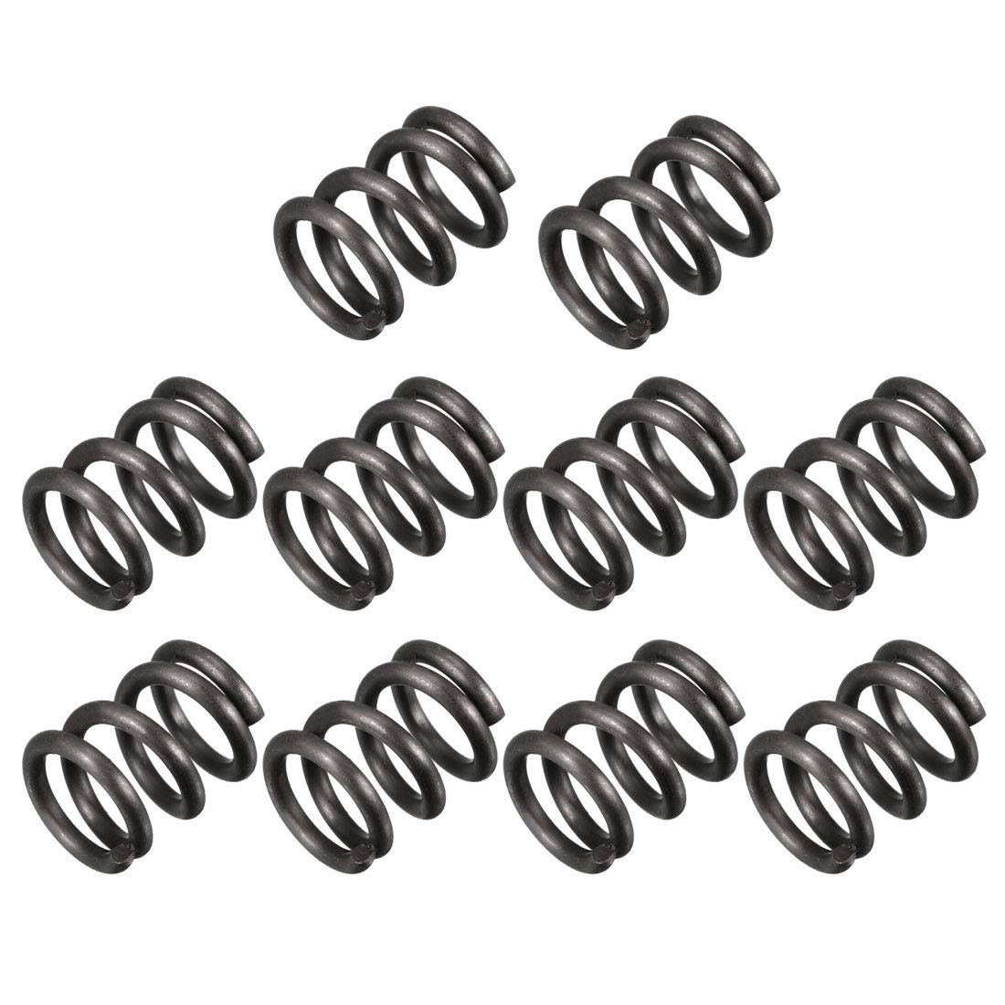 sourcingmap Compression Spring - 1.2mm Wire Dia , 8mm OD , 10mm Free Length Spring Steel Extension Spring,Black,10Pcs