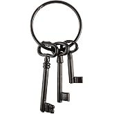 Pirate Treasure Chest Keys Set - Cast Iron Skeleton Key Ring Antique Style