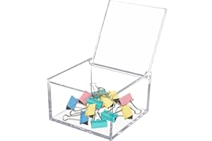 KissYou Acrylic Box with Lid Clear Storage Contanier Coffee Pod Holder Organizers Accessories Clear Hinged Lid Box