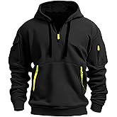 GOFULY Hoodies For Men Tactical Quarter Zip Pullover Stylish Sweatshirt Long Sleeve Big And Tall Hoodies With Pocket 2024