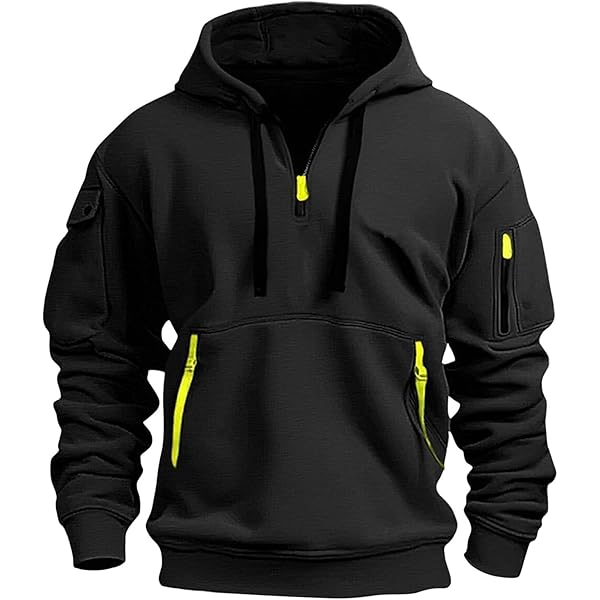 Sweat à Capuche Garçon Avec Fermeture éclair - Style Cargo Vintage, Poches, Manches Longues - 7