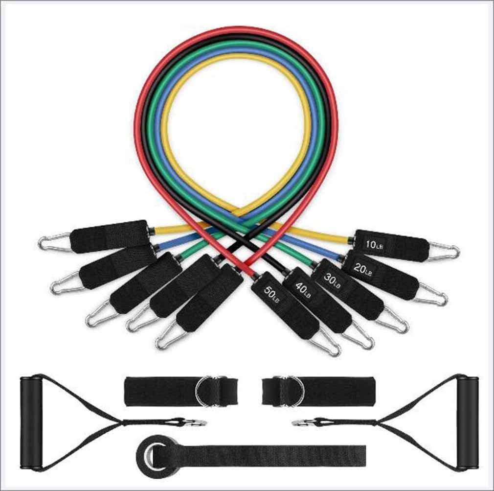 TANERDD Exercise Resistance Bands Set, Fitness Stretch Workout Bands 12PC with Fitness Tubes, Foam Handles, Ankle Straps, Door Anchor for Home Gym Fitness, Physical Therapy, Up to 150 lbs