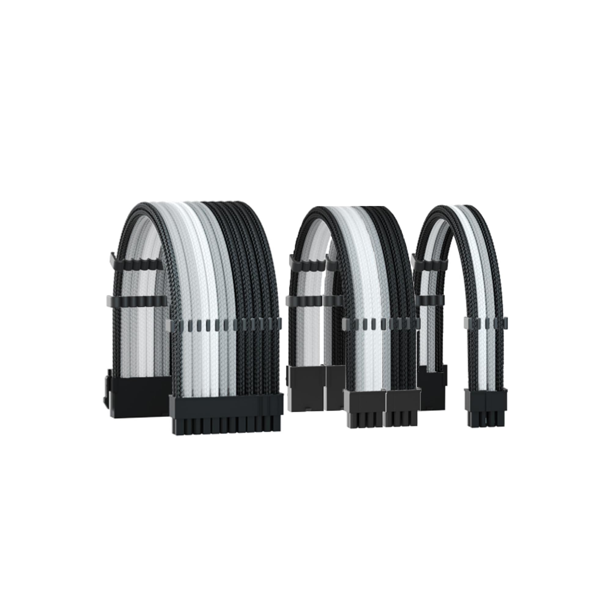 Photo 1 of Formulamod 16AWG PSU Extension Power Supply Cable Kit for GPU/CPU, 24 PIN/(6+2) PIN/(4+4) PIN Cable Management, 11.8inch with Combs?Black+Silver+White, BKP?