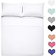 Best Season Full Size Sheet Set 400 Thread Count Cotton (White Color) 4 Piece - 100% Long Staple Cotton Sheets Set, Soft Cotton Bed Sheets Sets with Deep Pocket fit Upto 16 inch