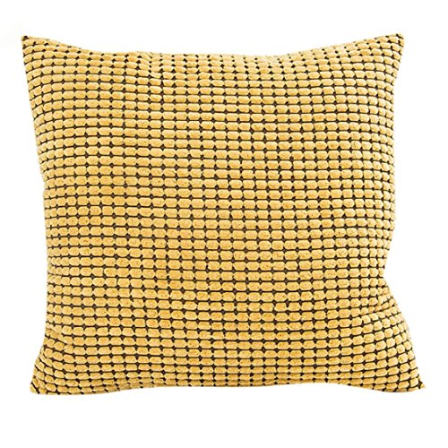 Vovomay Home Style Home Decorative Corduroy Throw Pillow Cover Cushion Case Sofa Pillowslip For Home Decor 18 X 18'' (Gold)