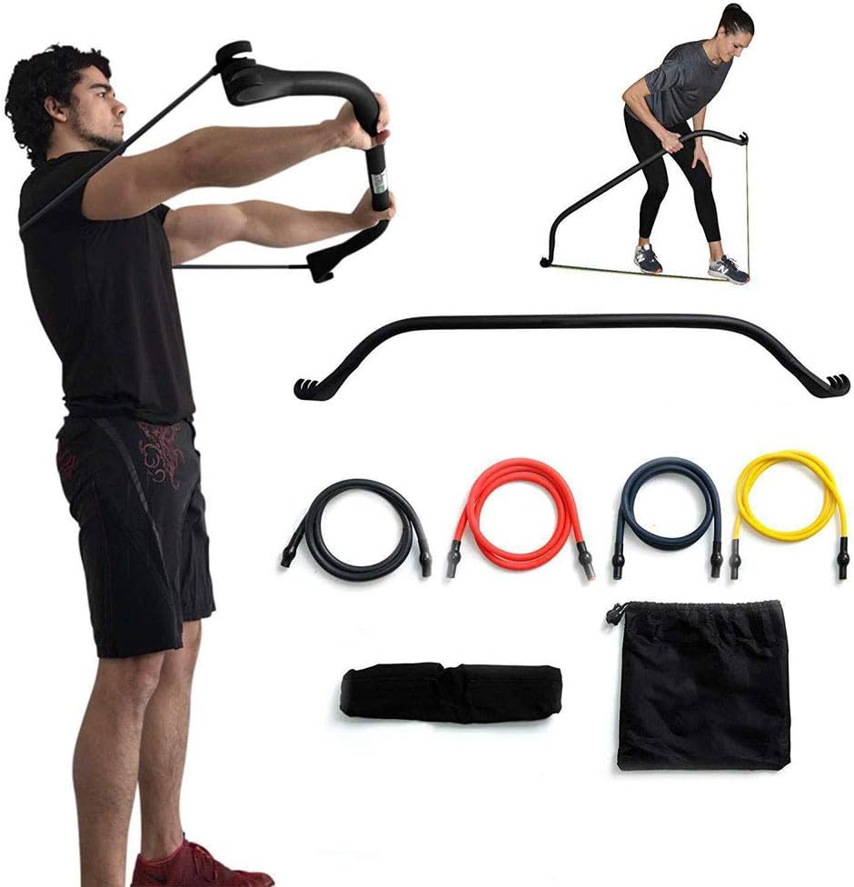 CUTEY Gorilla Bow Home Gym Resistance Training Kit Full Body Workouts Adjustable Bands Portable Equipment Set Kickstarter Funded Only Black Resistance Training Kit