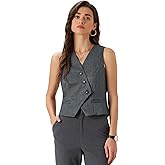 Allegra K Sleeveless Suit Vest for Women's V-Neck Button-Down Sleeveless Work Business Blazer Vests Waistcoat