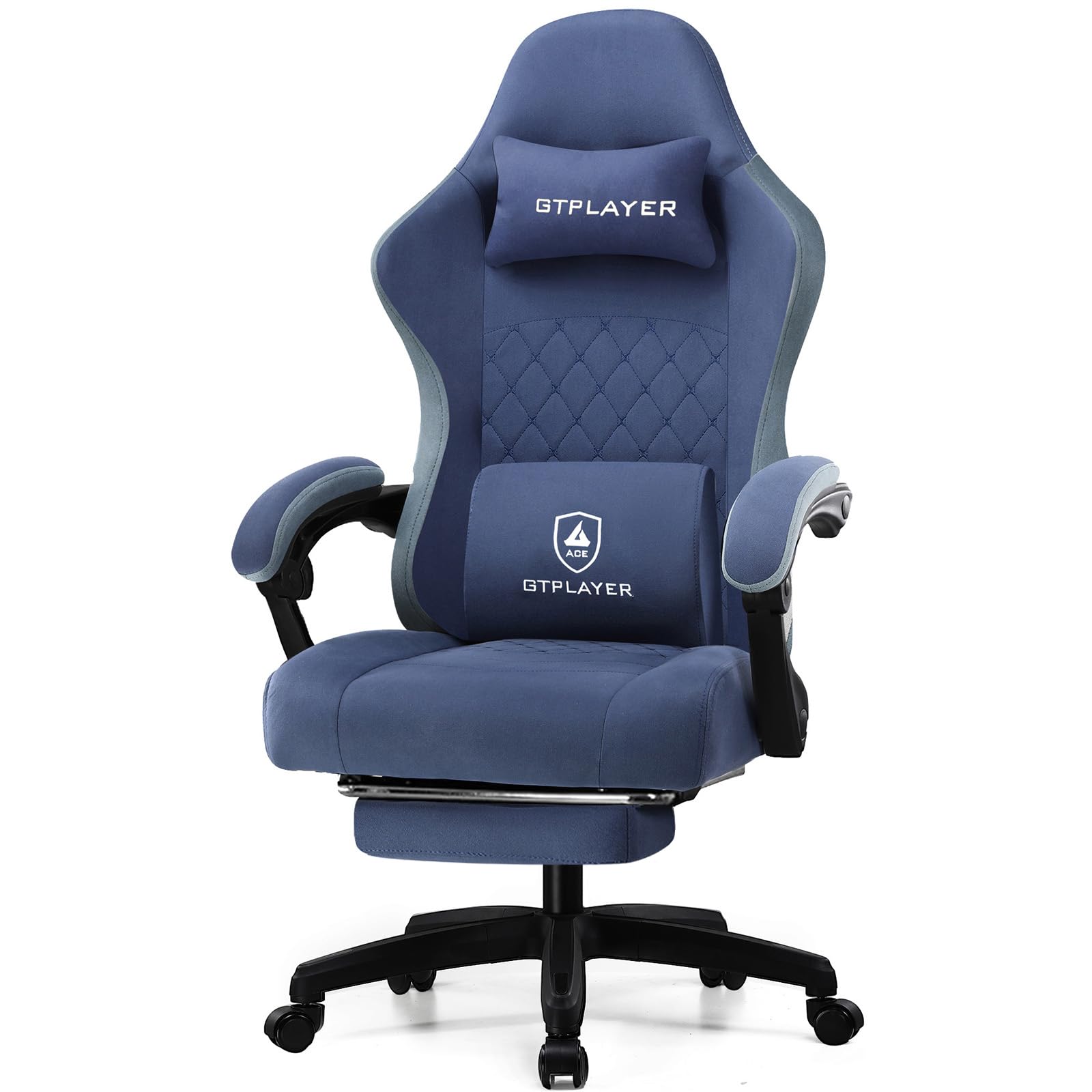GTPLAYER Gaming Chair, Computer Office Chair with Pocket Spring Cushion, Linkage Armrests and Footrest, High Back Ergonomic Computer Chair with Lumbar Support Task Chair with Footrest