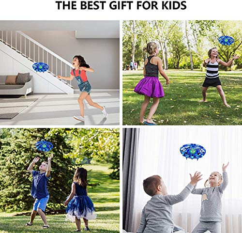 UTTORA Mini UFO Drone con Luce per Adulti e Bambini Giocattoli Educativi Sensore a Infrarossi Intelligente Ricarica USB Interni Esterni Portatile