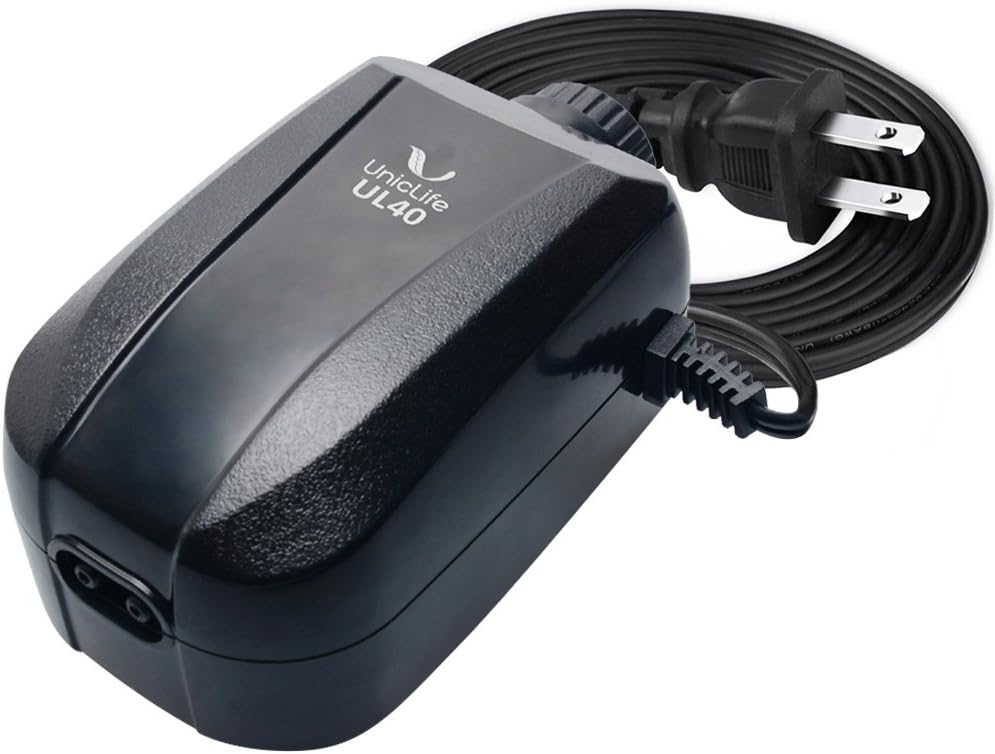Uniclife Aquarium Air Pump 4 Watt 4-LPM 2 Outlets with Accessories, Adjustable Oxygen Pump for 20-100 Gallon Fish Tank : Pet Supplies