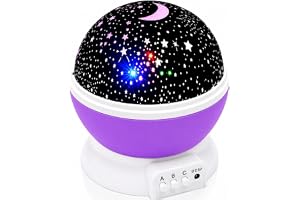 Luminária Abajur Projetor de Estrelas 360° Galaxy Céu Estrelado LED (Roxo) | Crie uma atmosfera mágica no quarto com projeção de galáxia, estrelas brilhantes e iluminação LED envolvente