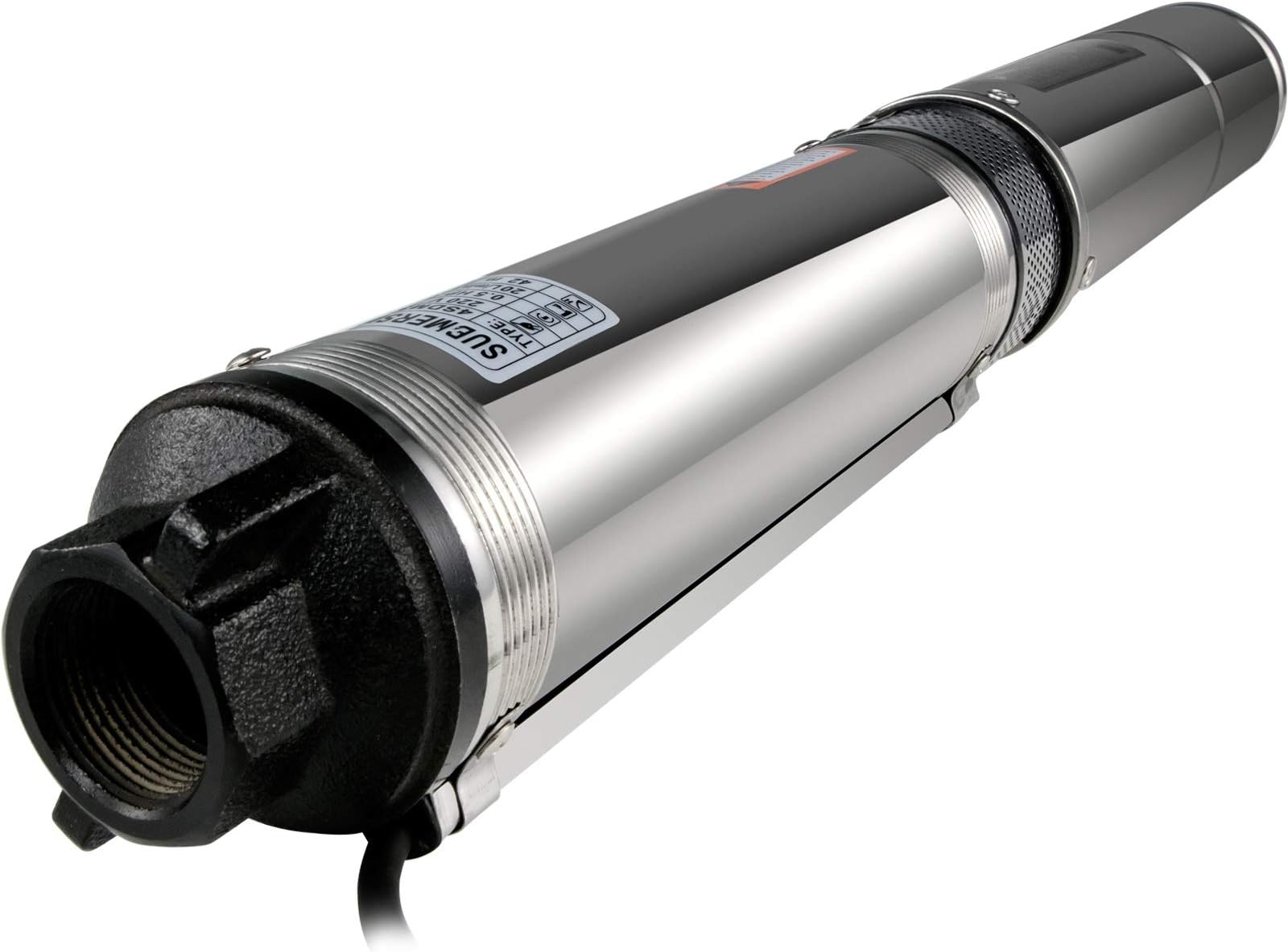 Hpcutter Deep Well Pump Submersible Pump Deep Well 0.5HP 220V for Garden Ponds Deep Well Large Scale Aquarium
