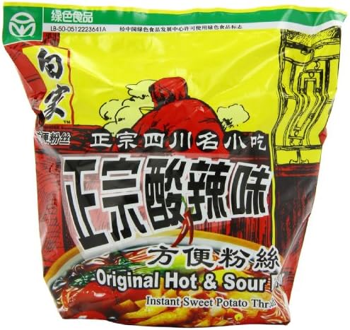 Baijia Instant Sweet Potato Thread, Original Hot and Sour, 3.81 Ounce (Pack of 20)