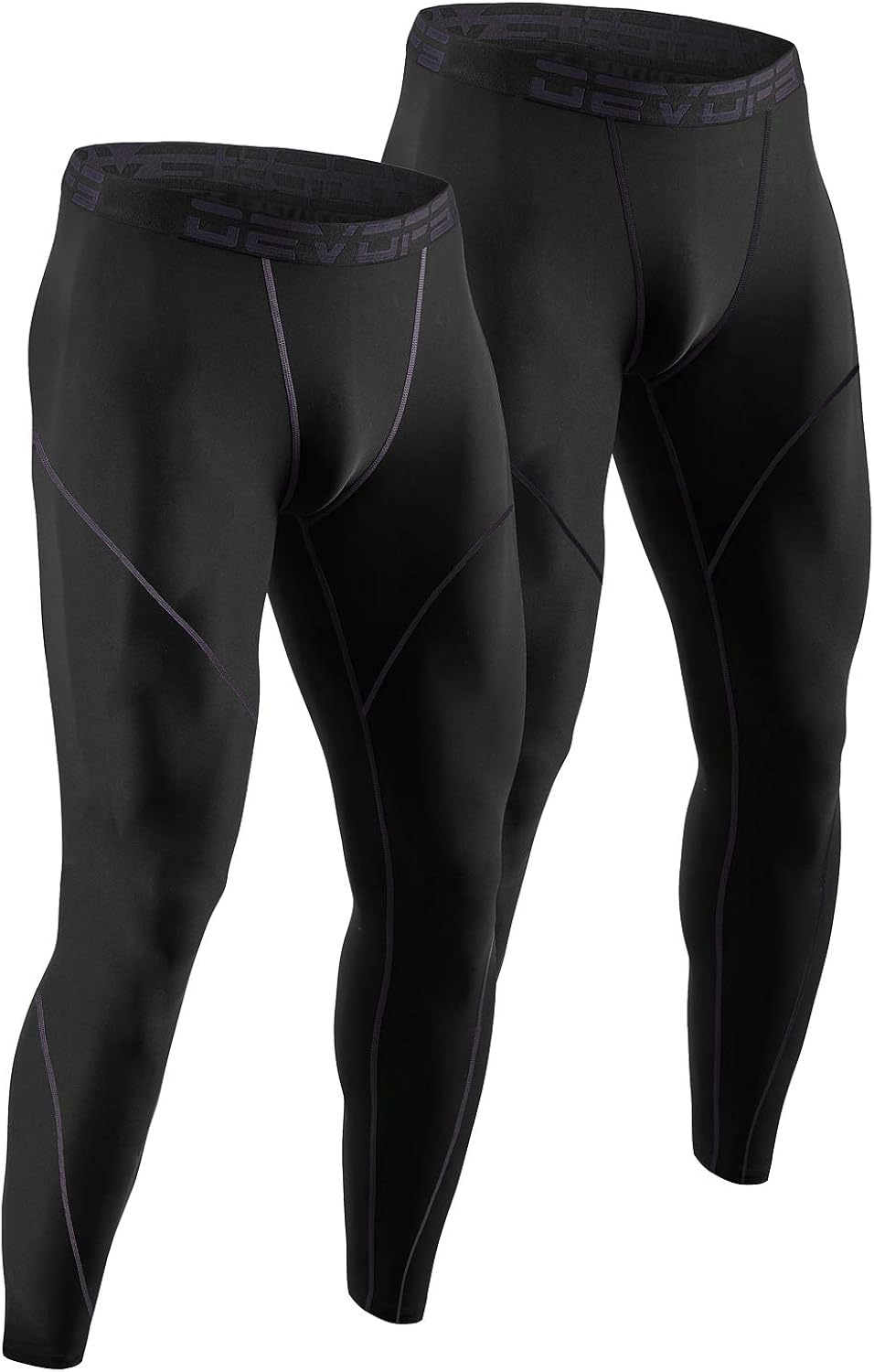 DEVOPS Men's Thermal Compression Pants, Athletic Leggings Base Layer Bottoms (2 Pack): Clothing