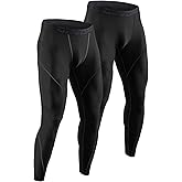 DEVOPS 2 or 3 Pack Men's Thermal Compression Pants, Athletic Leggings Base Layer Bottoms