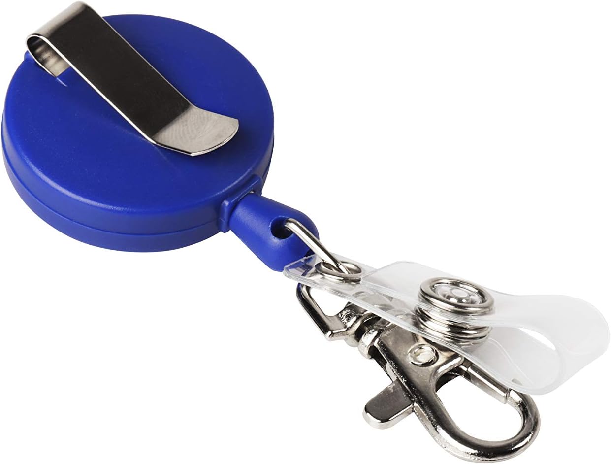 Tarifold ES 200511 - Pack of 10 Extendible Cord, Double Snap Button and Carabiner, 60 cm, Blue - Image 3