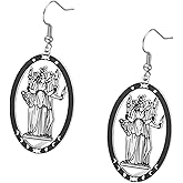 SIPURIS Hecate Earrings Triple Moon Goddess Earrings Wheel of Hecate Symbol Magic Wiccan Pagan Amulet Jewelry for Women