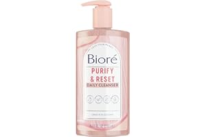 Bioré Rose Quartz + Charcoal Daily Purifying Cleanser, Oil Free Facial Cleanser Energizes Skin, Dermatologist Tested and Cruelty Free, 6.77 oz