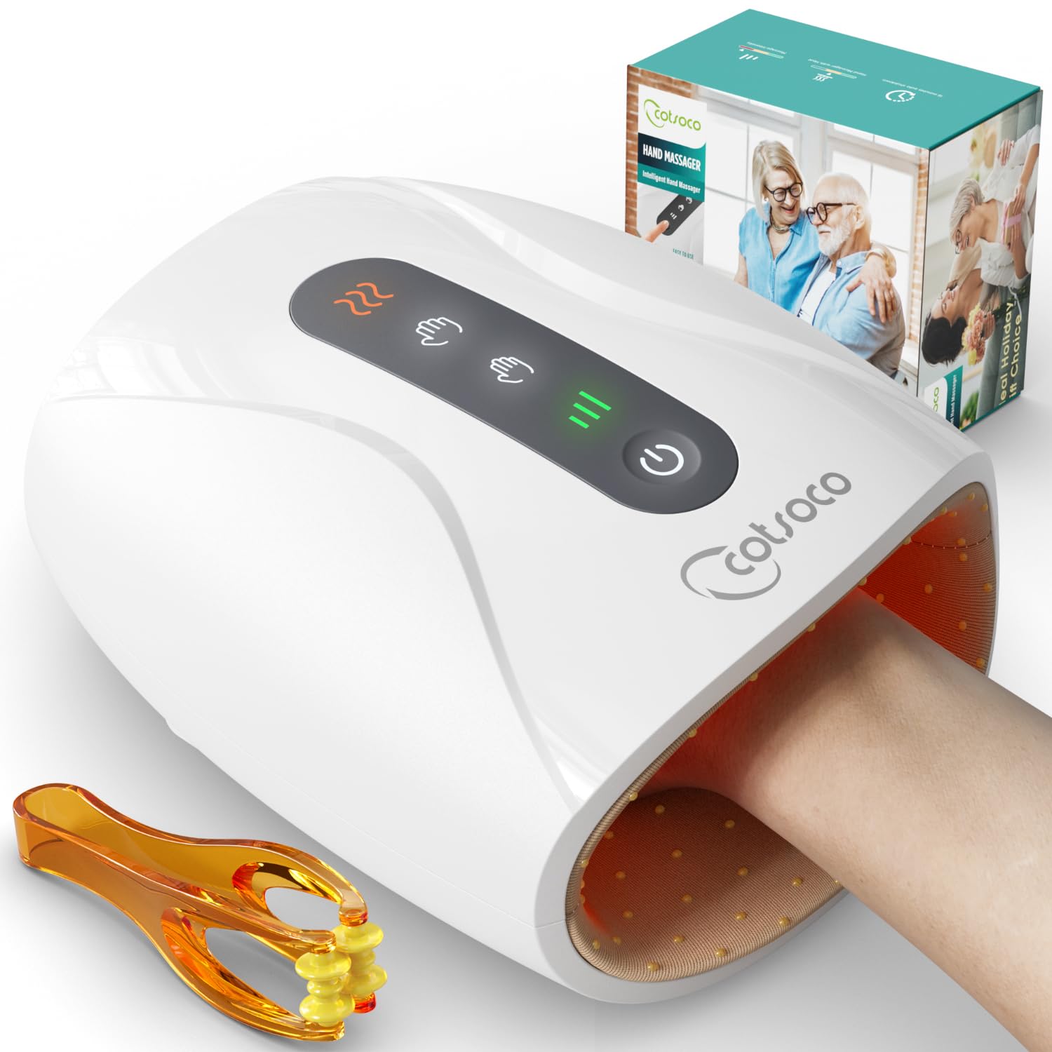 Photo 1 of cotsoco Hand Massager, Cordless Electric Hand Massager for Arthritis and Carpal Tunnel, 6 Levels Therapy Massager with Heat and Compression, Birthday Gifts for Women Husband, Gifts for Men Women