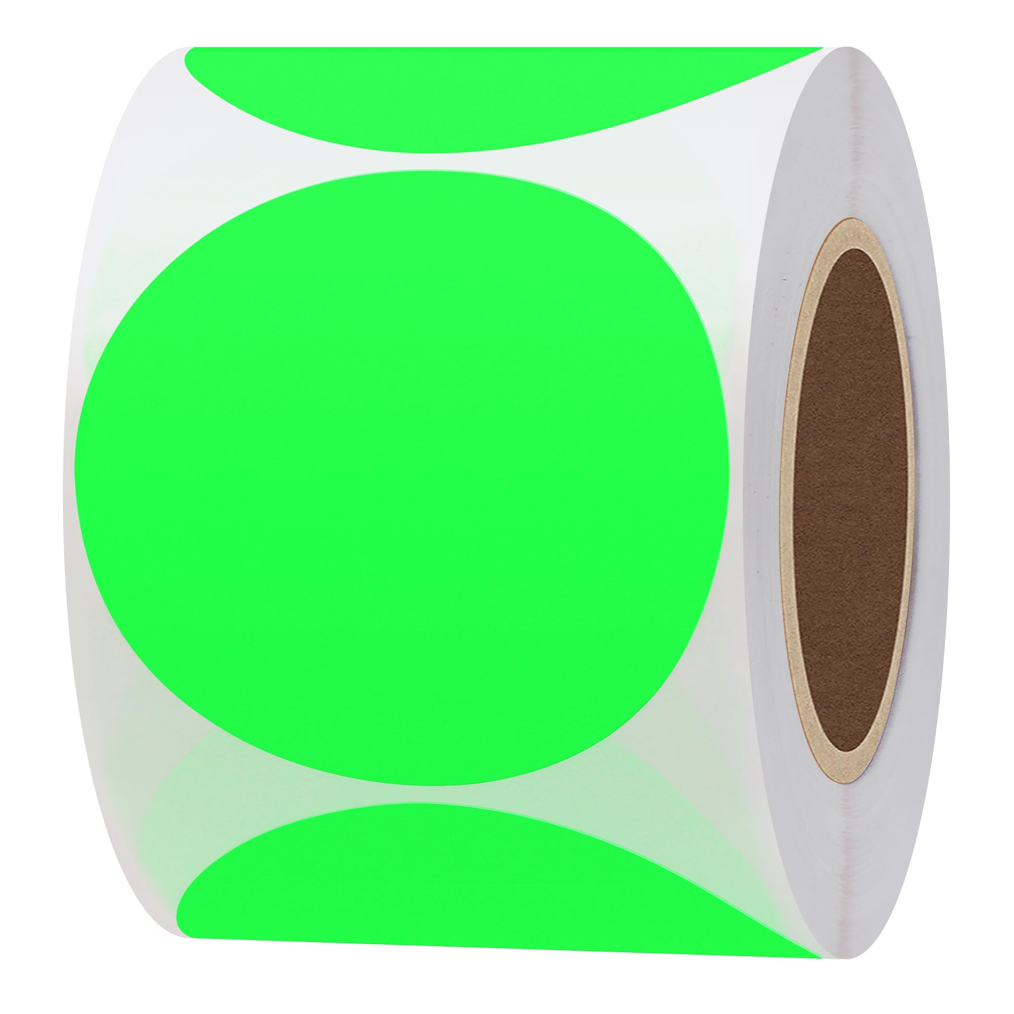 Hylabelest Fluorescent Green Round Stickers 2 Inch Color Coding Dots Labels Total 300 Per Roll (Fluorescent Green, 2") — image 1