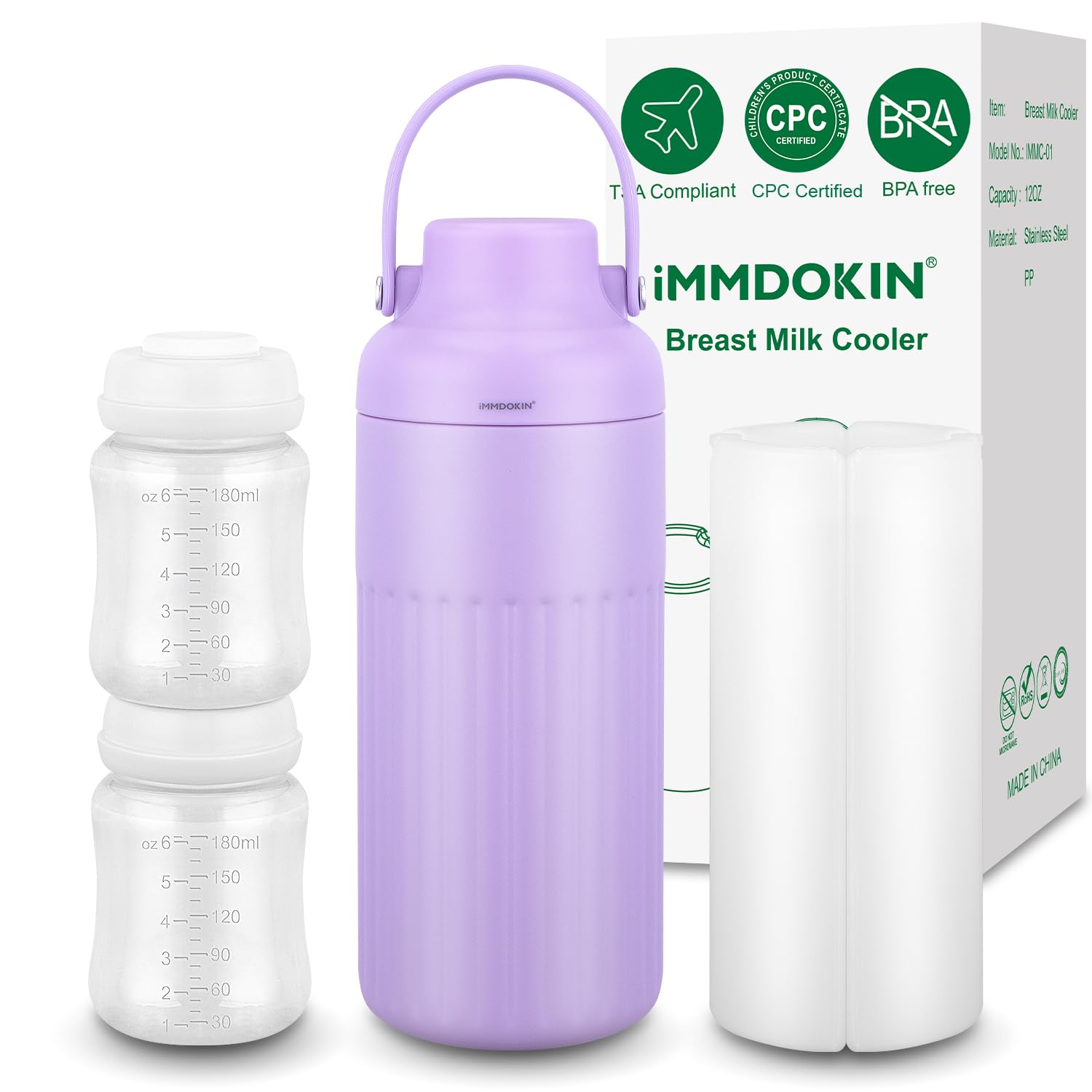 Photo 1 of Compact Breast Milk Cooler Bottle, 12oz Portable Breastmilk Cooler with 2 Storage Bottles, 30H Cold Storage Breast Milk Chiller for Travel & Outdoor Use, Leakproof Reusable for Breastfeeding Moms
