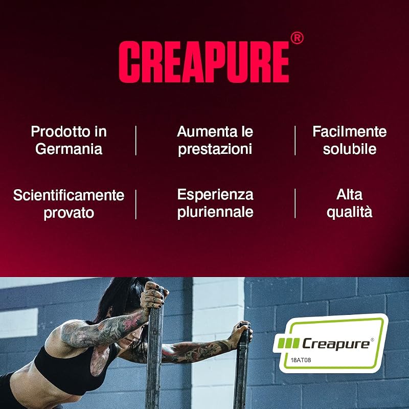 Creatine Monohydrate in polvere non aromatizzata 500g - 100% Creapure Creatine - Aminoacidi - Creatina