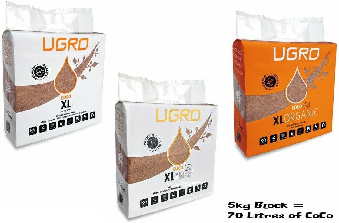 UGro CoCo Blocks Hydroponics Growing Media 5kg Block = 70 Litre CoCo (UGro XL Rhiza)