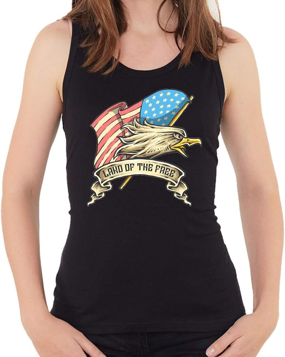 American Eagle USA Stars and Stripes Women's Sleeveless Tank Top TShirt Amazon.co.uk Clothing