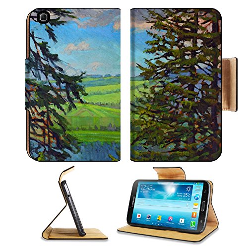 Samsung Galaxy Tab 3 8.0 Tablet Flip Case Oil paint Forest IMAGE 19115061 by MSD Customized Premium Deluxe Pu Leather generation Accessories HD Wifi Luxury Protector