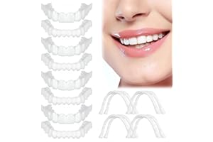 IJOKUHN 8 Set Fake Teeth Natural White Artificial Teeth, Comfort-fit and Life-Like Teeth for Male and Female, Rediscover Your Confident Grin with Elegance,veneers Teeth for Women (8)
