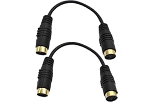 Traovien S-Video Mini Din 4-Pin Female to Female Connector Stereo Video Adapter Cable for DVD TV Player Laptops Transfe Cable 0.15m 2PCS