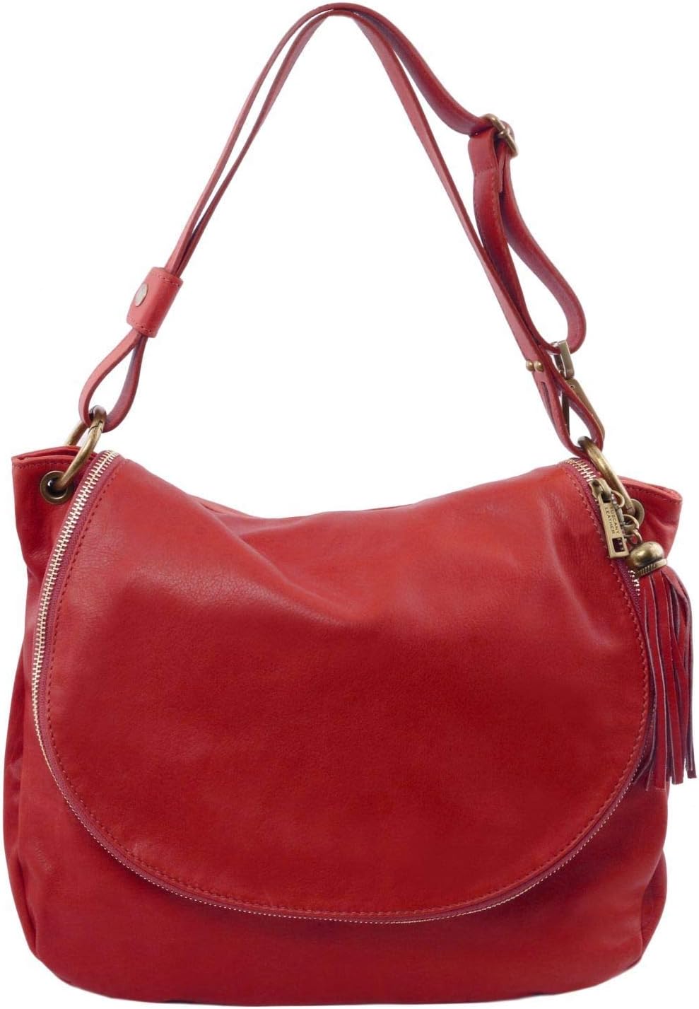 Tuscany Leather TLBag Soft leather shoulder bag with tassel