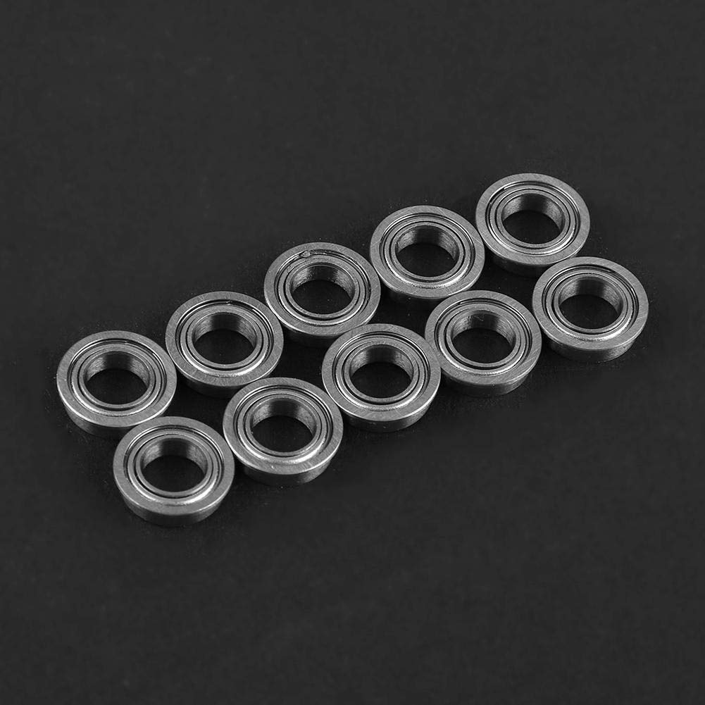 KSTE Stainless Ball Bearings, 10Pcs MF106ZZ Stainless Steel Mini Metal Shielded Flanged Ball Bearings 6x10x3mm
