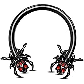 Jewseen Spider Septum Rings 16g Skull Cartilage Piercing Jewelry Daith Earring Hoop Surgical Steel Helix Tragus Earring for Women Men