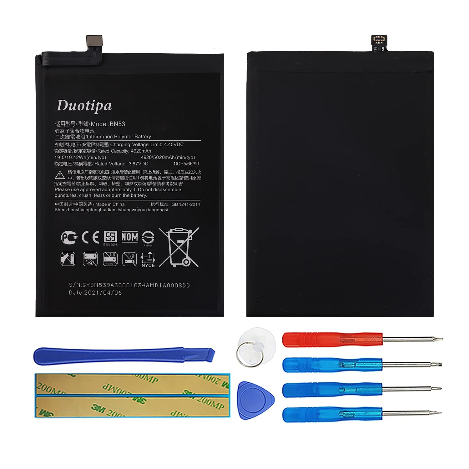 Duotipa BN53 Battery Compatible with Redmi Note 9