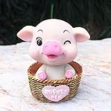 UZHOPM Cute Basket Pig Car Dashboard Decoration Car