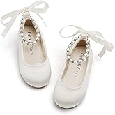 Felix & Flora Girls Toddler Little Ballet Shoes - Flower Girls Mary Jane Flats Dress Shoes Party Wedding