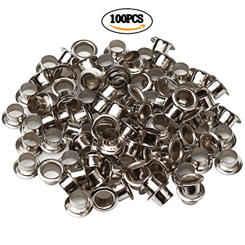 Color Scissor 1/4" Grommet Eyelet Setting Plier With 100 PCS Silver And 100 PCS Gold Eyelets Grommets, Eyelets Punch Holes Hand Pliers Tool For Making Holes in Leather/Clothes/Shoes/Fabric/Belts etc.