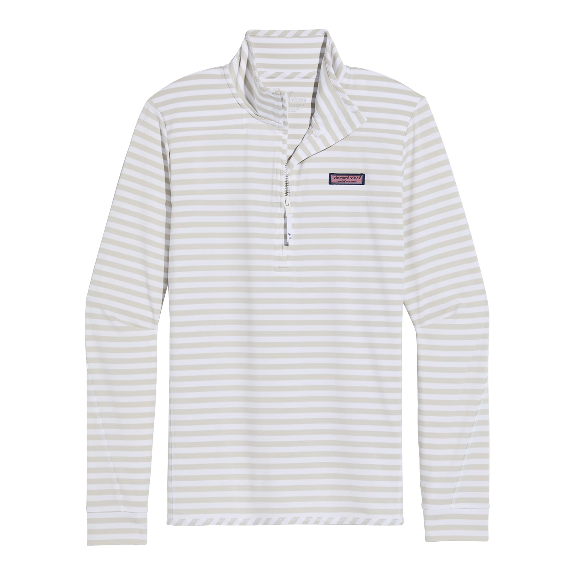 vineyard vines Women’s Striped Sankaty Shep Shirt, White Cap/Stone
