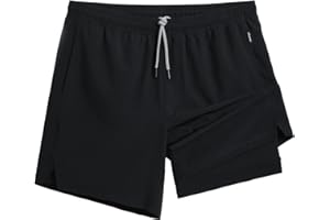 maamgic Gym Shorts for Men 7 inch Inseam with Liner Stretch 2 in 1 Workout Shorts Men Quick Dry Athletic Running Shorts