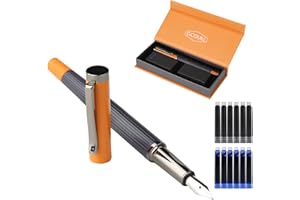GC QUILL Fountain Pen Set – Fine Nib with 12 Ink Cartridges and Ink Refill Converter, Pen Gift Set for Writing Journaling Calligraphy– MU-12