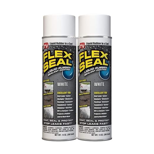 Flex Seal Spray Rubber Sealant Coating, 14oz, White (2 Pack) Amazon