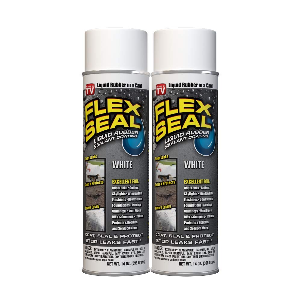 Flex Seal Spray Rubber Sealant Coating, 14-oz, White (2 Pack) - FSWHTD20