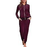 Totatuit Sweatsuits Set for Women 2 Piece Zipper Sweatshirt & Sweatpants Velour Tracksuits Sportswear with Pocket