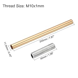 MECCANIXITY Threaded Extension Rod, 7.87" Lamp Pipe