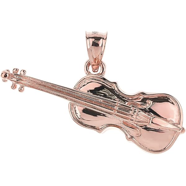 Amazon.com: 10k Yellow Gold Music Charm Cello Pendant Necklace, 16