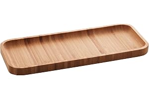 LYOR - Bandeja de Bambu Hire Marrom Natural 28cm - Mesa Posta - Organização - Utensílios de Cozinha - Enxoval - Decoração - Travessa Retangular - Petisqueira - Utilidades Domésticas